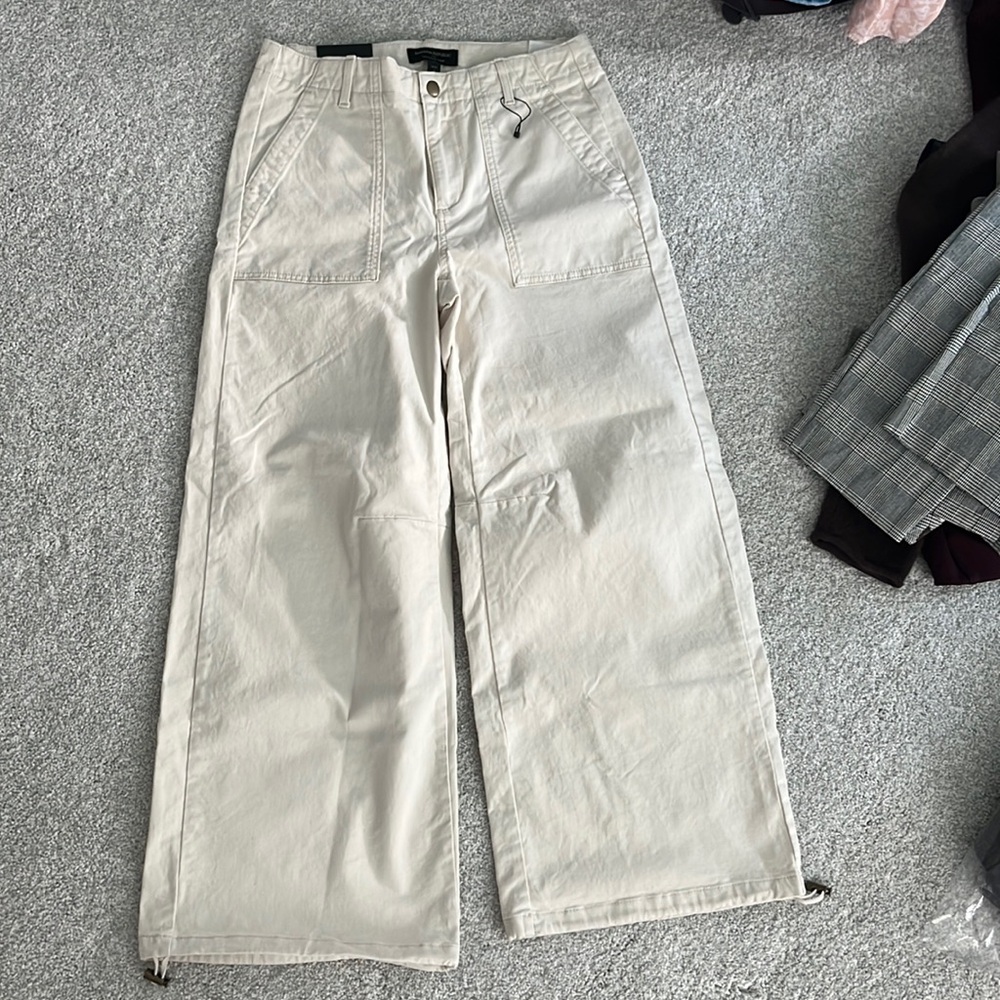 nwt banana republic chino wide leg pants